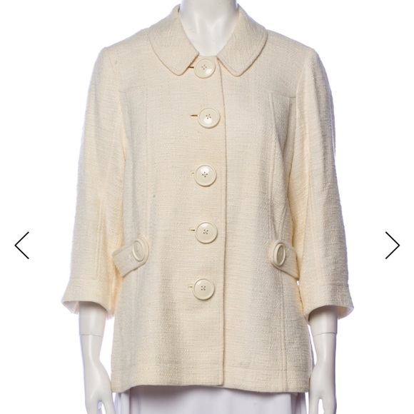 Tory Burch Cream Button-Front Jacket - Picture 1 of 4